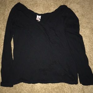 Simple black and silver specked long sleeve shirt.